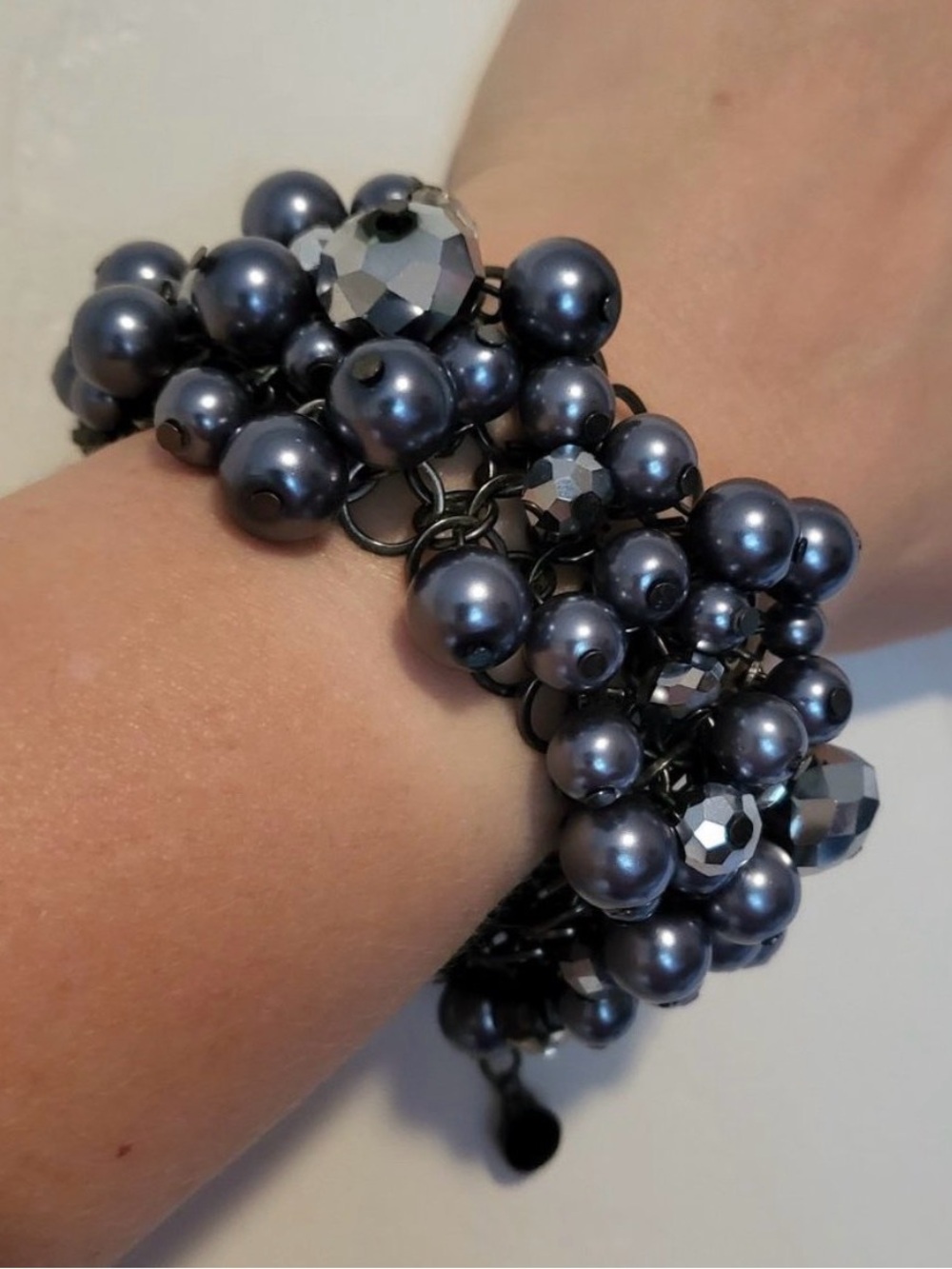 Simply Vera by Vera Wang Gunmetal Pearl Cluster Bracelet
